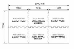 PUZZLE MAT tl. 10 mm, 10% EPDM šedá RAL 9010, ZKOSENÝ ROH