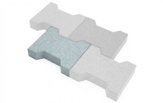 Zámková dlažba gumová EW-MAT tl. 43 mm, kvalitní zažehlený povrch, GRAY