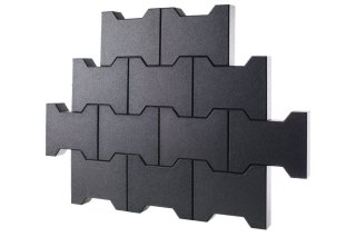 Zámková dlažba gumová EW-MAT tl. 43 mm, kvalitní zažehlený povrch, GRAY