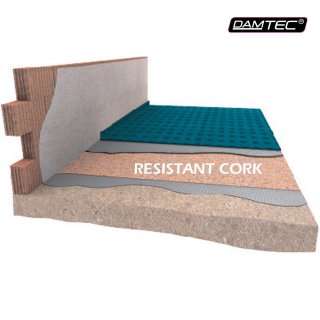 Akustická izolace pod plovoucí podlahy a parkety DAMTEC Resistant cork 3 mm