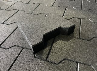 Zámková dlažba gumová EW-MAT tl. 43 mm, kvalitní zažehlený povrch, GRAY