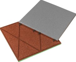 Podlaha na terasu gumová KRAITEC STEP COLOR, šedá