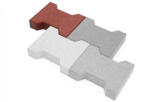 Zámková dlažba gumová EW-MAT tl. 43 mm, kvalitní zažehlený povrch, RED