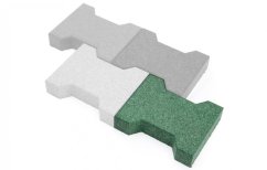 Zámková dlažba gumová EW-MAT tl. 43 mm, kvalitní zažehlený povrch, GREEN