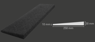 Rohový profil SPORTEC CORNER 30 mm pro Style PRAVÝ, 1000 x 250 mm, černá