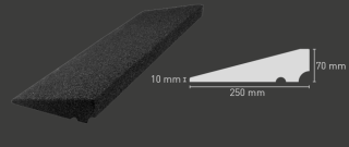 Koncový profil SPORTEC RAMP 70 mm pro Style, 1000 x 250 mm, černá