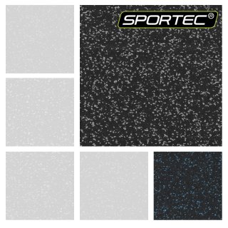 Podlaha SPORTEC COLOR FR 10 mm se vsypem 15% EPDM nebo bez EPDM, role 18 m2 - Varianta: Černá