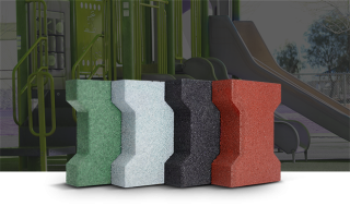 Zámková dlažba gumová EW-MAT tl. 43 mm, kvalitní zažehlený povrch, GREEN