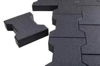 Zámková dlažba gumová EW-MAT tl. 43 mm, kvalitní zažehlený povrch, GRAY