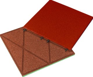 Podlaha na terasu gumová KRAITEC STEP COLOR, červená