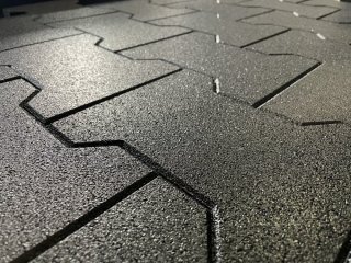 Zámková dlažba gumová EW-MAT tl. 43 mm, kvalitní zažehlený povrch, GRAY