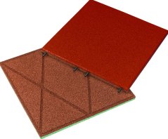 Podlaha na terasu gumová KRAITEC STEP COLOR, červená