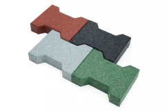 Zámková dlažba gumová EW-MAT tl. 43 mm, kvalitní zažehlený povrch, GREEN