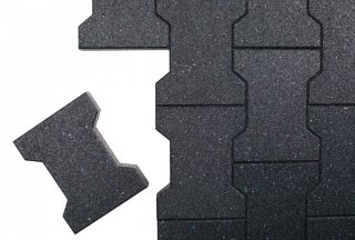 Zámková dlažba gumová EW-MAT tl. 43 mm, kvalitní zažehlený povrch, MIX COLOR