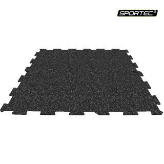 SPORTEC; gumové PUZZLE do fitness BLACK 6 mm, černá