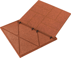 Podlaha na terasu gumová KRAITEC CROSS, červená